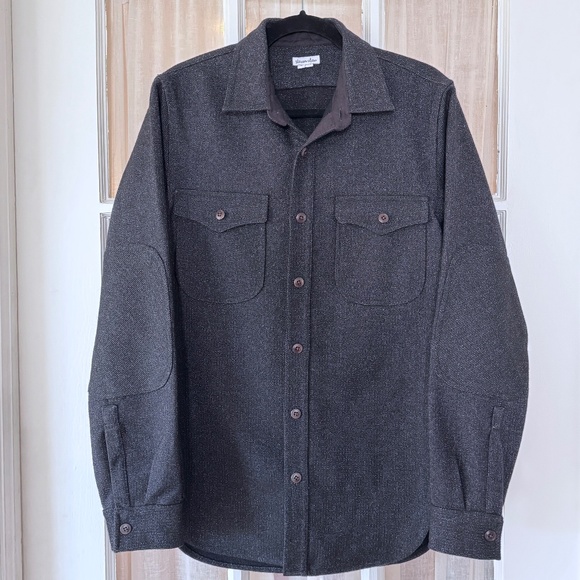 Mens STEVEN ALAN Shirt Jacket - Charcoal Wool Blend, Medium - Picture 1 of 8